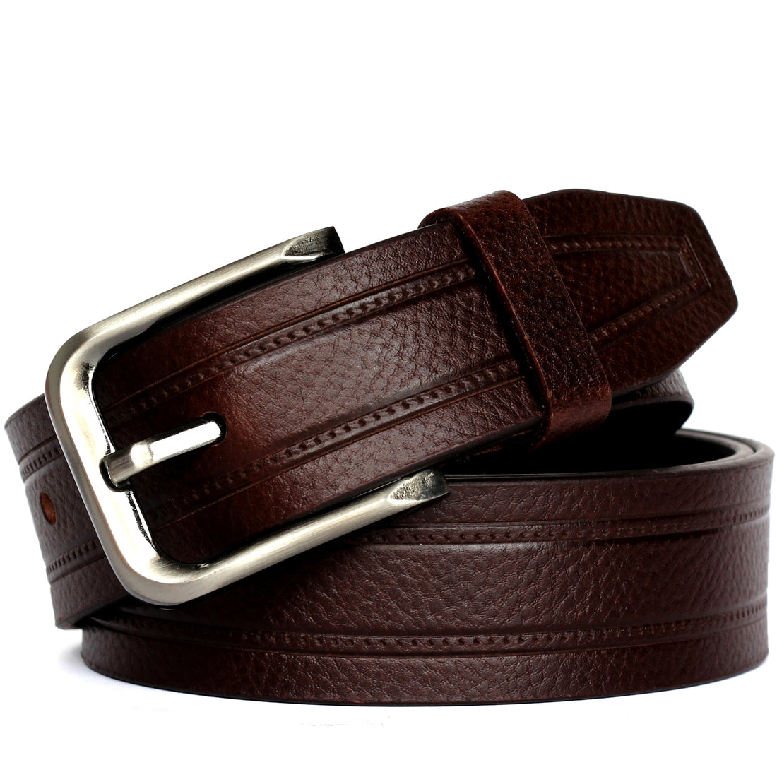 Ficuster Men Dark Brown Genuine Leather Belt