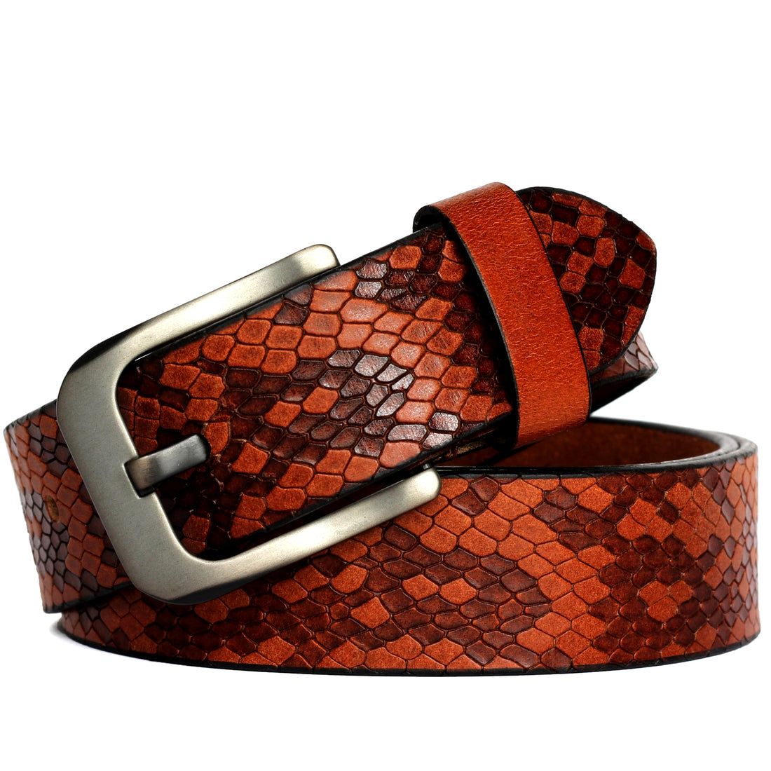 Ficuster Men Brown Grain Leather Belt