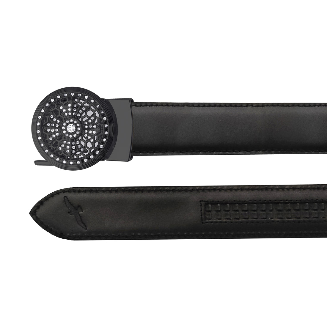 Ficuster Autolock Metal Buckle Black Stylish Genuine Leather Belt