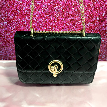 Ficuster Black Solid Sling Bag