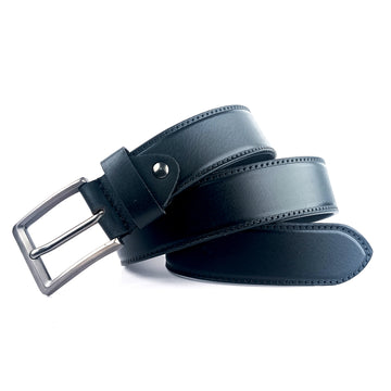 Ficuster Men Black Grain Leather Belt