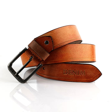 Ficuster Men Tan Genuine Leather Belt