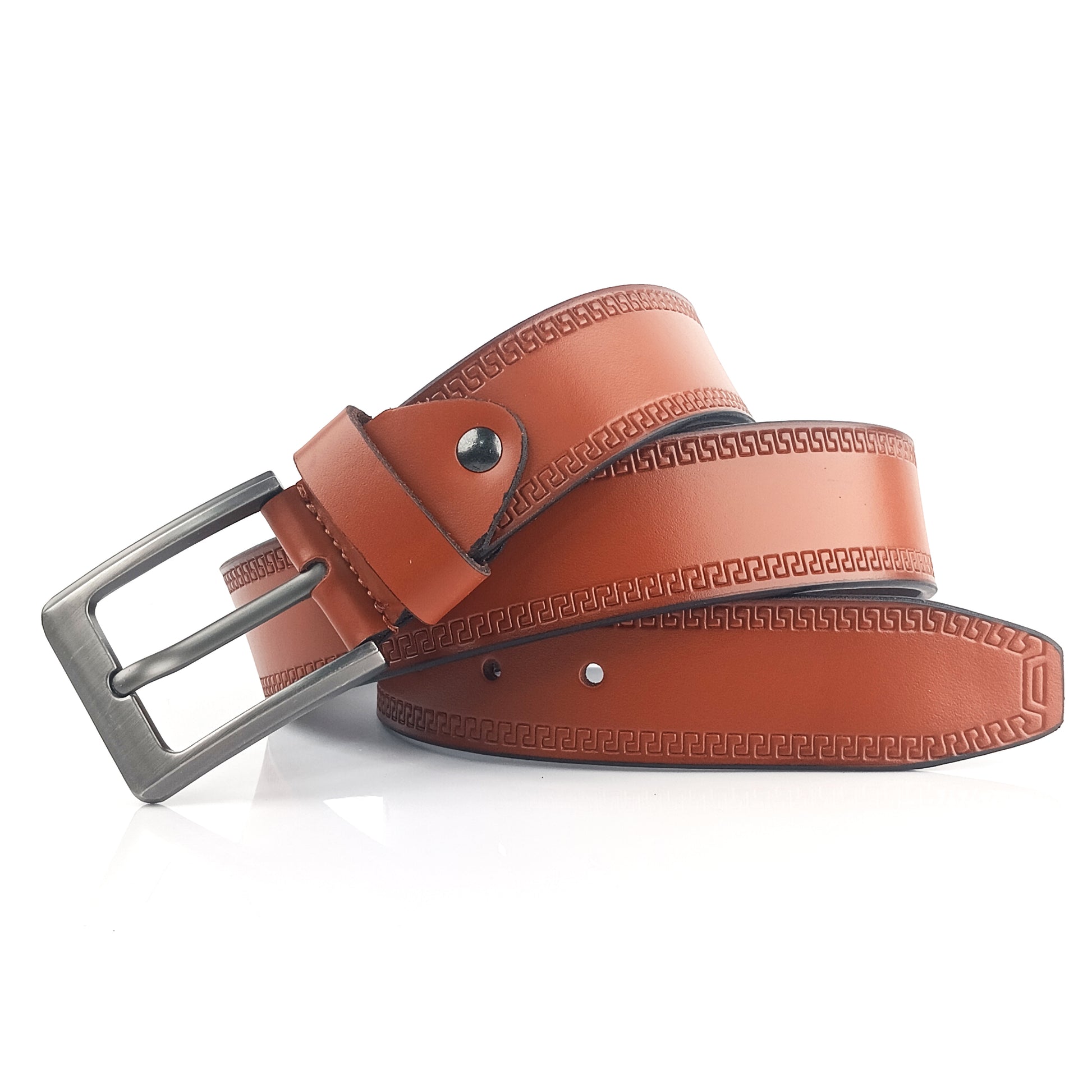 Ficuster Men Dark Brown Grain Leather Belt1