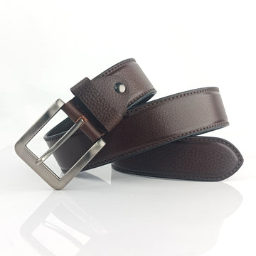 Ficuster Men  Brown Grain Leather Belt