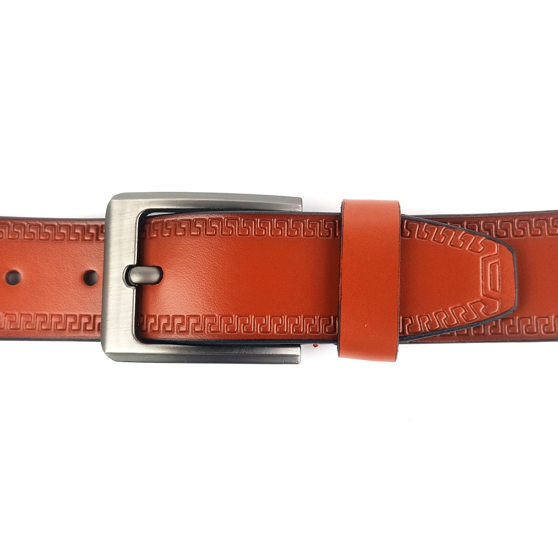 Ficuster Men Dark Brown Grain Leather Belt