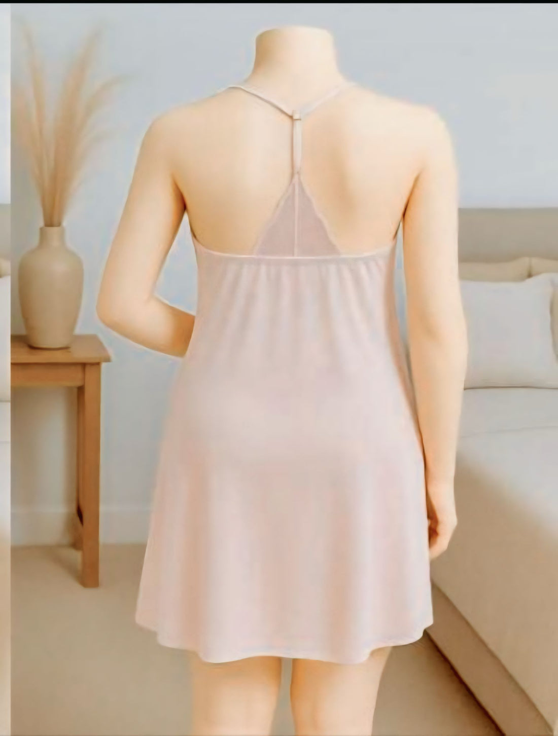 Ficuster V-Neck Light Pink Padded Babydoll Nightwear
