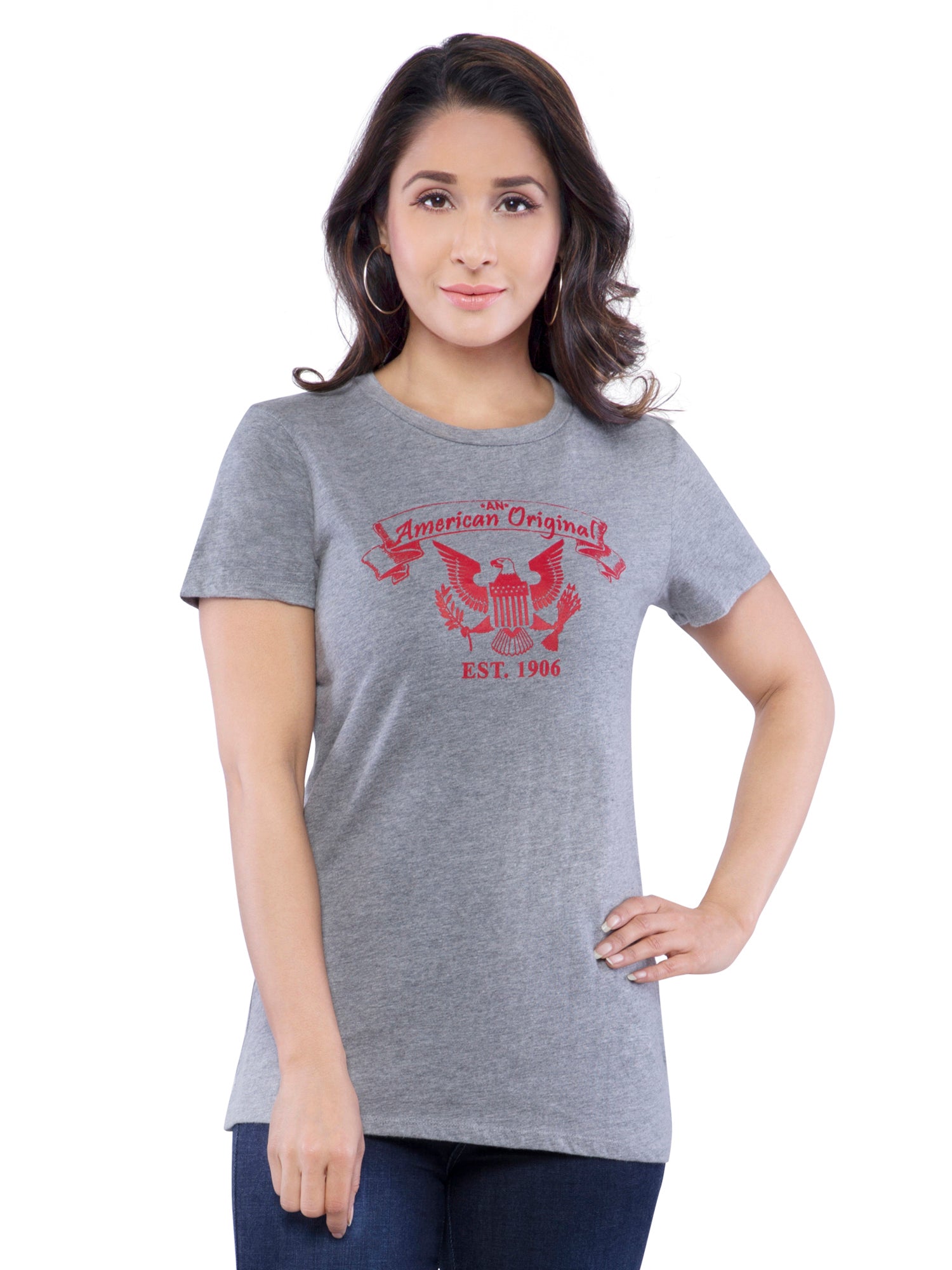 Ficuster Women Grey Printed Crew Neck T-Shirt