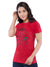Ficuster Women Red Crew Printed Neck T-Shirt