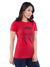 Ficuster Women Red Crew Printed Neck T-Shirt
