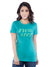 Ficuster Women Turquoise Crew Neck T-Shirt
