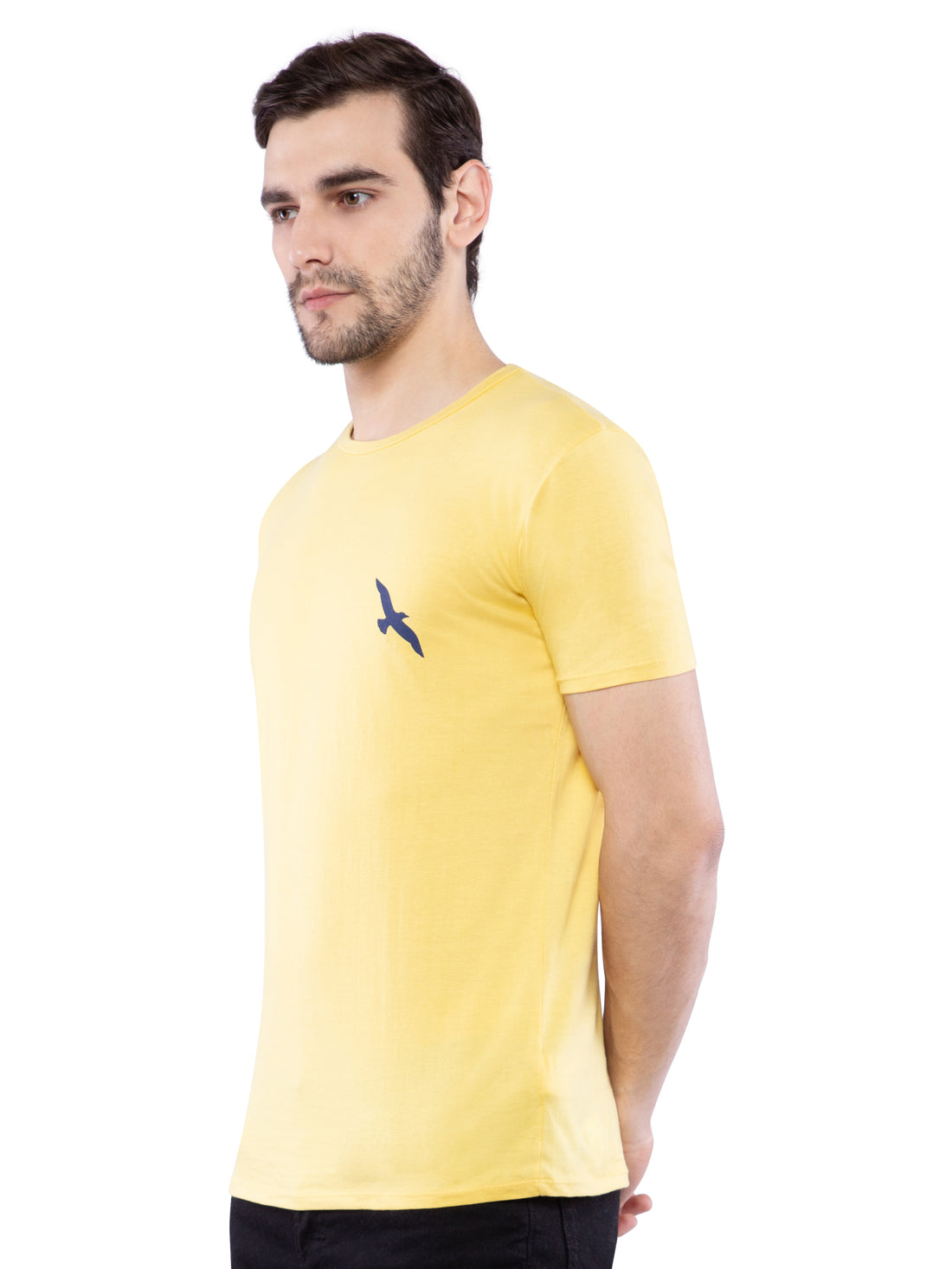 Ficuster Men Yellow Crew  Neck T-Shirt