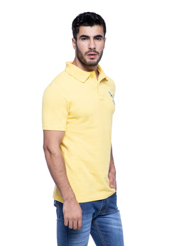 Ficuster Men Yellow Pique Polo T-Shirt