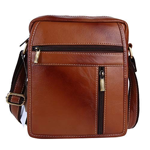 Ficuster Brown Genuine Leather Sling Bag