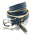 Ficuster Women Dark Blue Glossy Finish Genuine Leather Belt