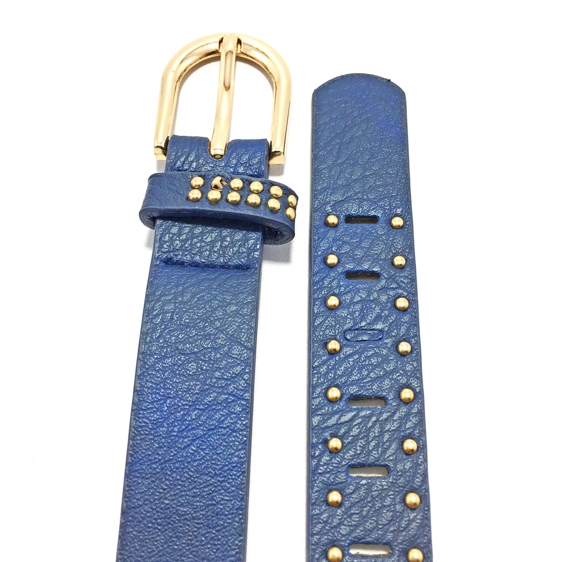Ficuster Women Dark Blue Glossy Finish Studded PU Belt