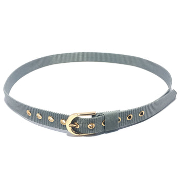 Ficuster Women Pin Hole Bucklev Grey Nylon Canvas Belt