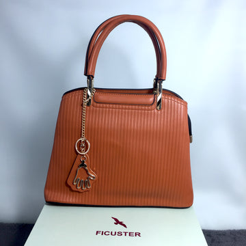 Ficuster Tan Faux Leather Handbag