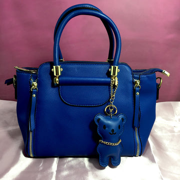 Ficuster Blue Faux Leather Handbag
