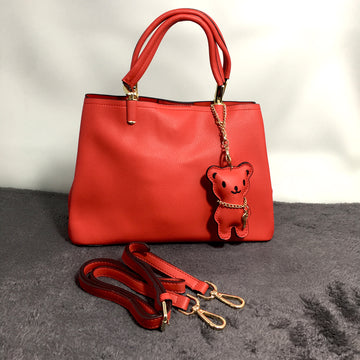 Ficuster Red Faux Leather Handbag