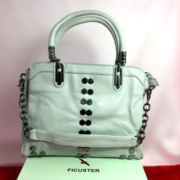 Ficuster White Faux Leather Handbag