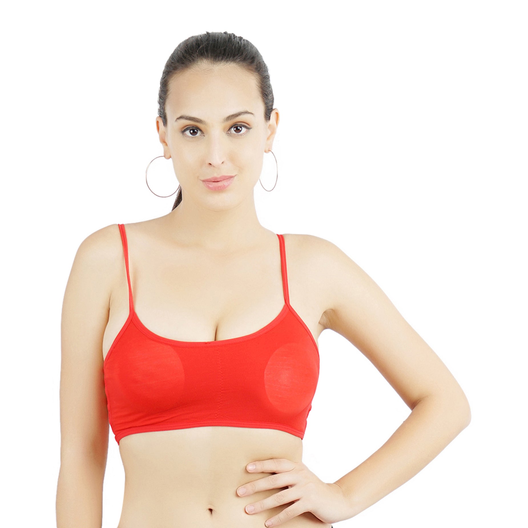 Ficuster Stretchable Removable Pad Red Bralette