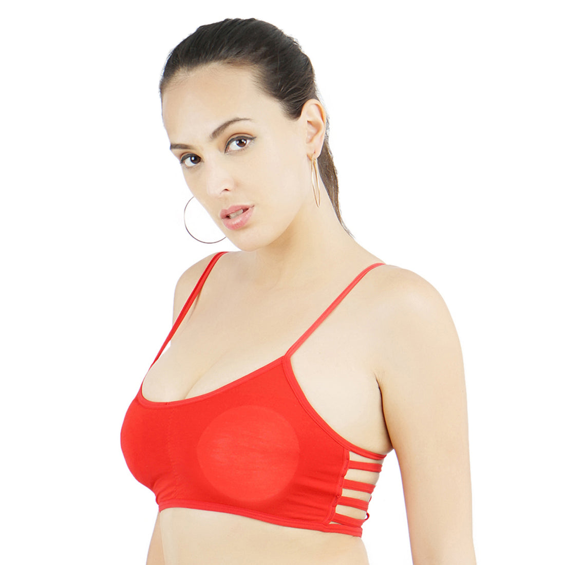 Ficuster Stretchable Removable Pad Red Bralette