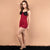 Ficuster Square Neck Floral Lace Maroon Babydoll Nightwear