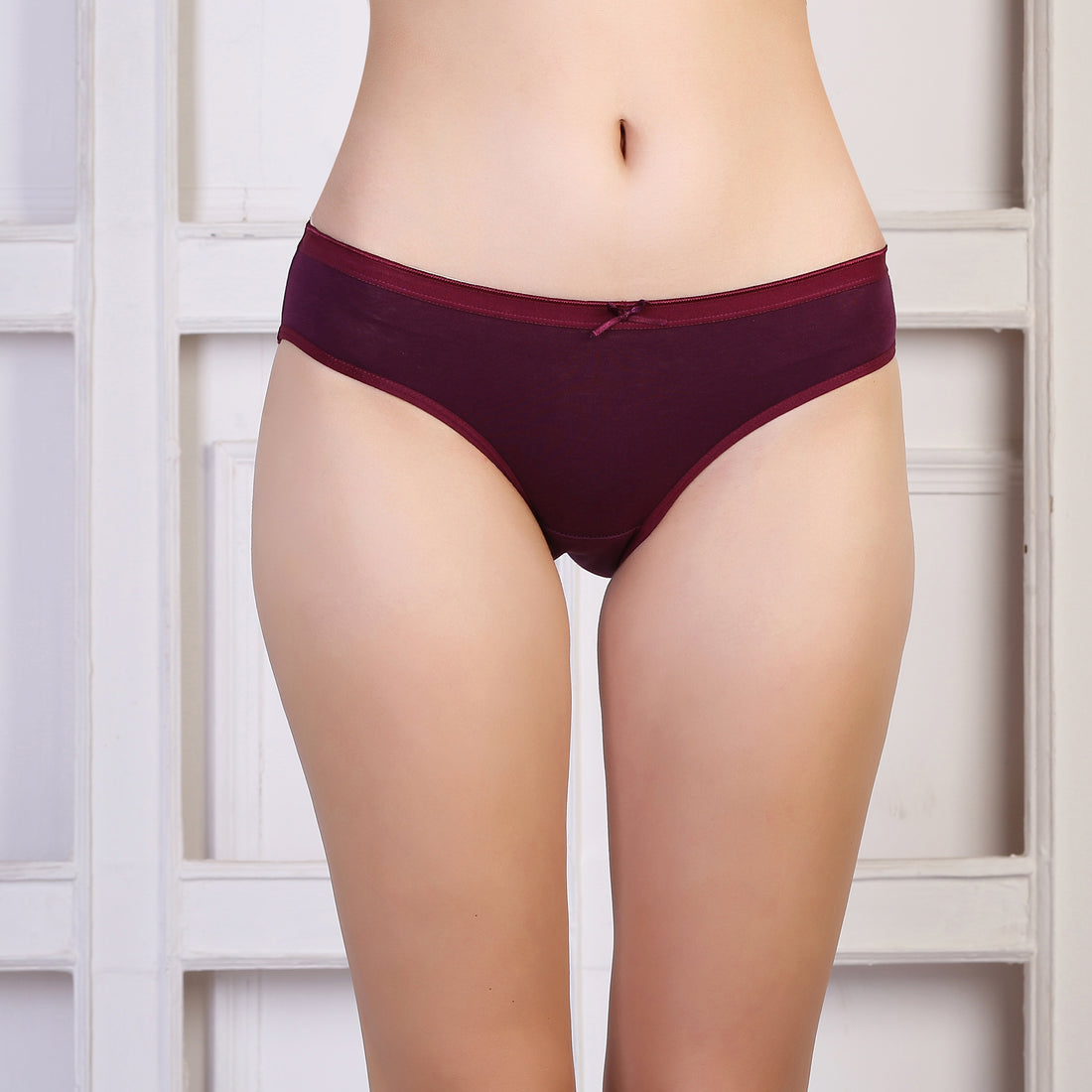 Ficuster Wine Color Low Rise Cotton Bikini Panty
