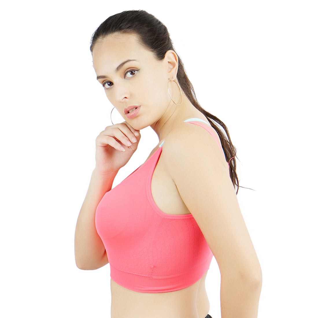 Ficuster Padded Pink Removable Pad Sports Bra