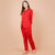 Ficuster Women Red 3/4th Sleeve Night Suit (No Pocket Top Wear)