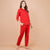 Ficuster Women Red 3/4th Sleeve Night Suit (No Pocket Top Wear)