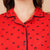 Ficuster Women Red 3/4th Sleeve Night Suit (Single Pocket Top Wear)