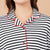 Ficuster Women White Black Stripe Pattern 3/4th Sleeve Night Suit (Double Pockets Top Wear)