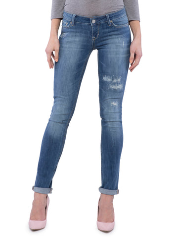 Aeropostale Women Blue Distressed Skinny Jeans