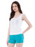 Aeropostale Women White Embroidered Scoop Neck Top