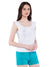 Aeropostale Women White Embroidered Scoop Neck Top