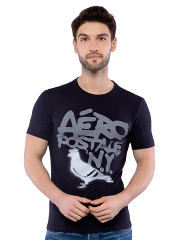 Aeropostale Men Crew Neck Black T-Shirt