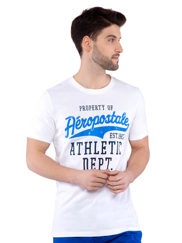 Aeropostale Men White Printed Crew Neck T-Shirt