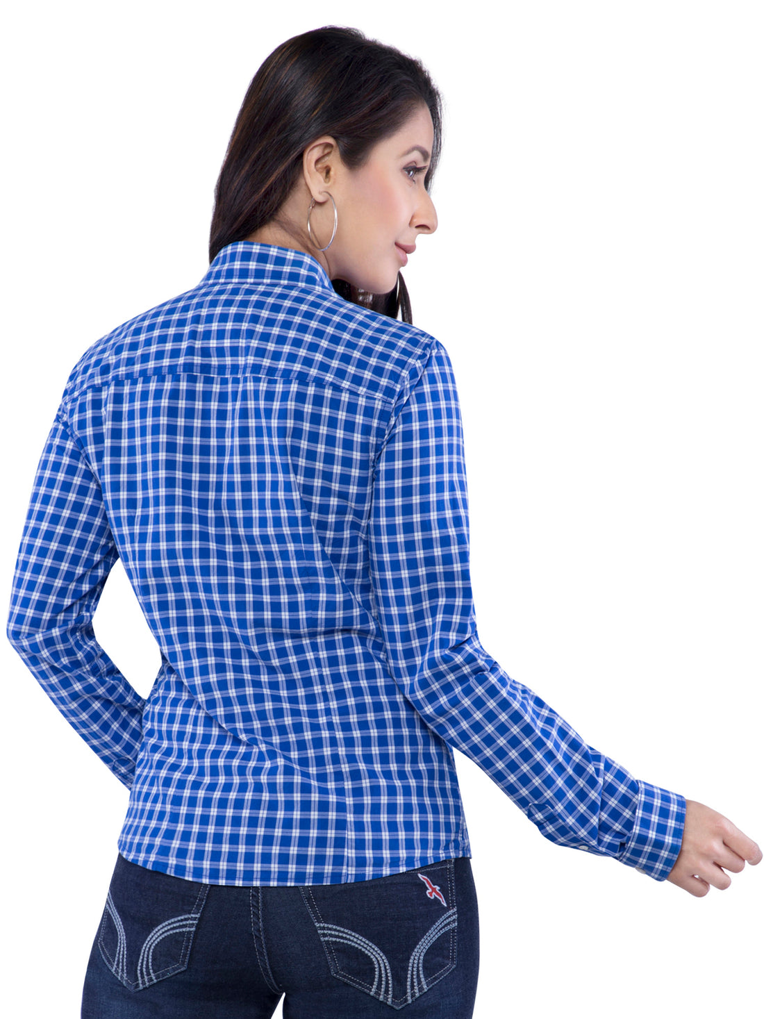 Hollister Women Dark Blue Checkered Shirt