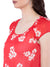 Hollister Women Red Floral Scoop Neck Top