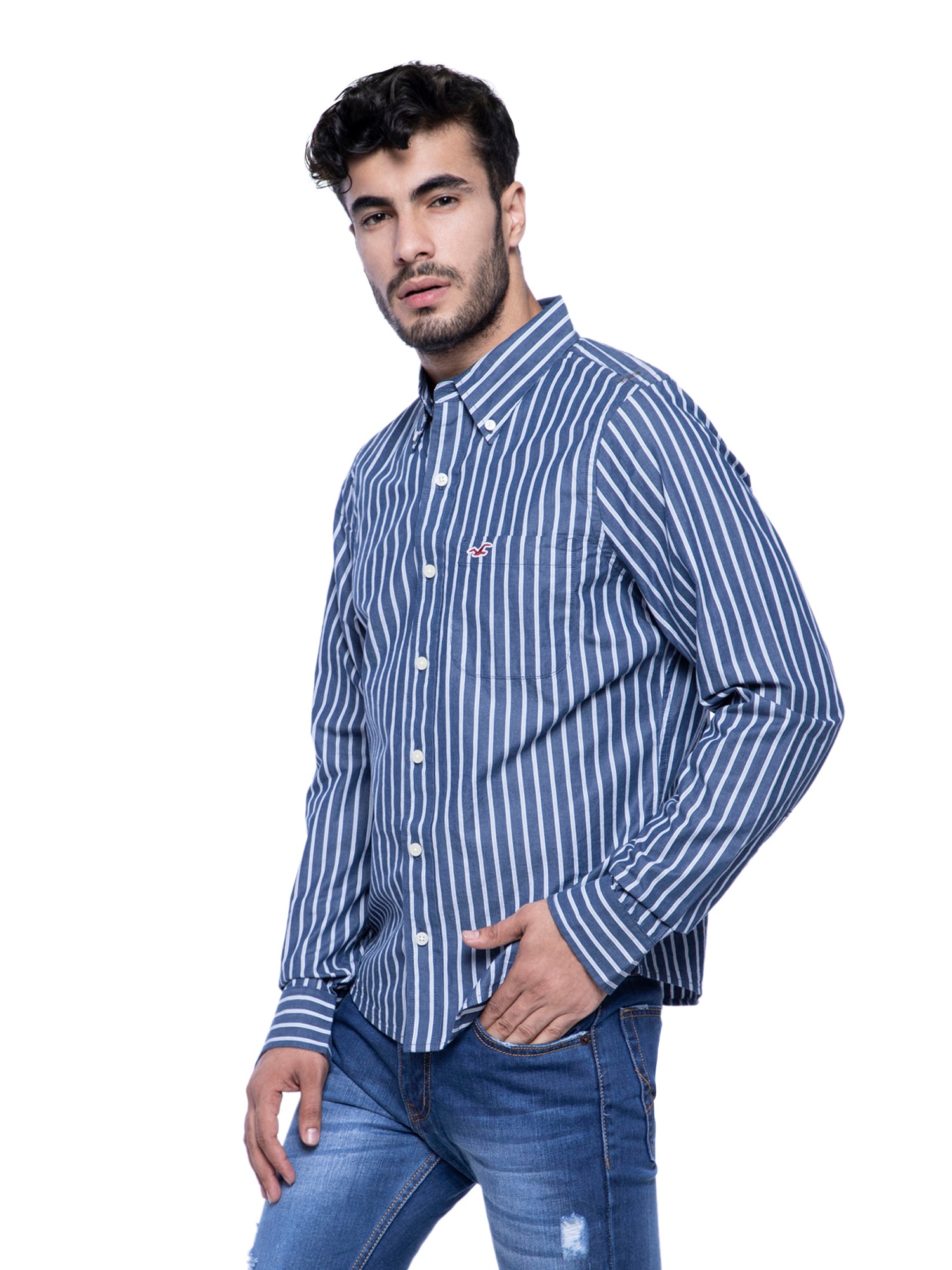 Striped hotsell hollister shirt