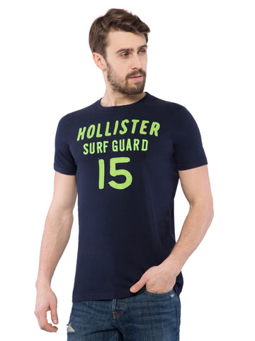 Hollister Men Black Crew Neck T-Shirt