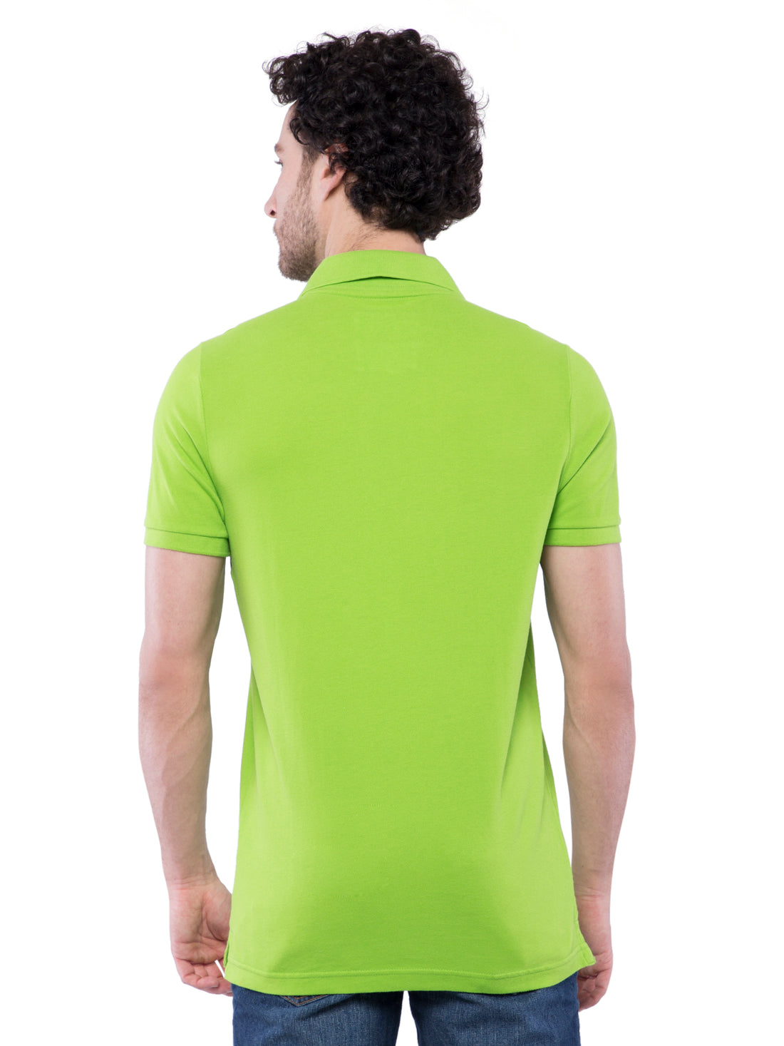 Hollister Men Green Solid Stretch Pique Polo