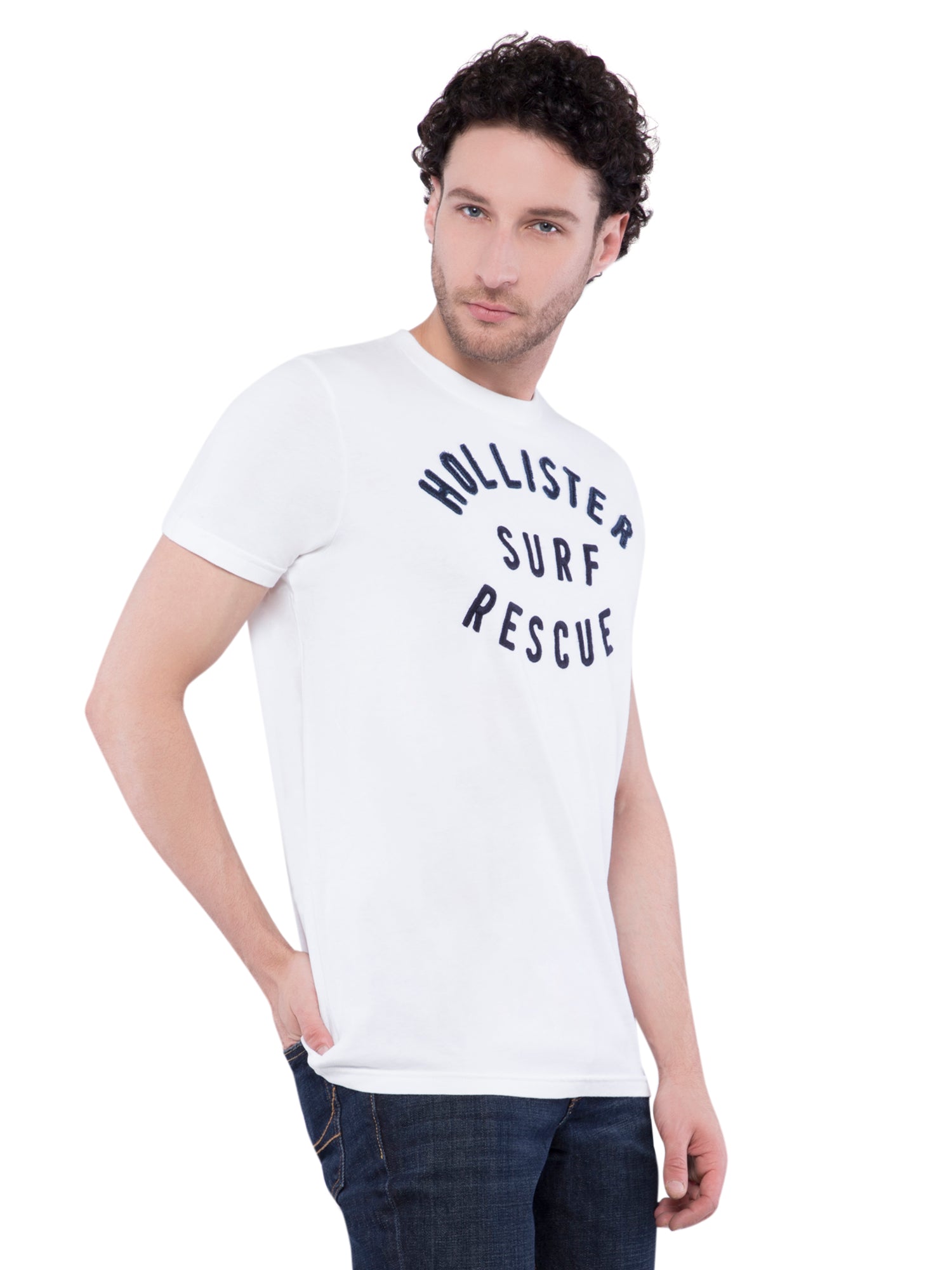 Hollister white cheap crew neck