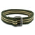 Ficuster Unisex Double Ring Nickel Buckle Dark Green Cotton Canvas Belt