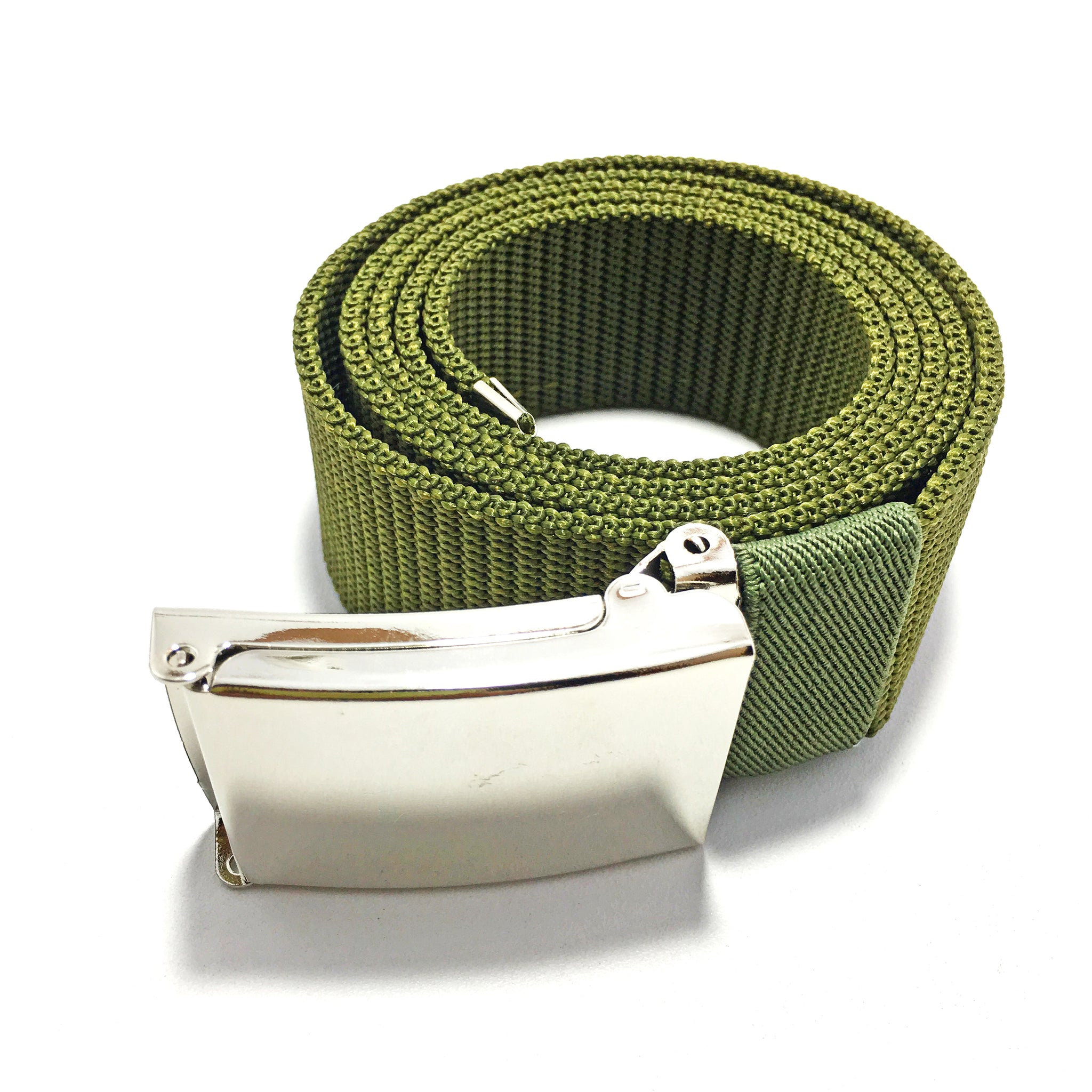 Ficuster Unisex Military Green Nylon Canvas Braided Belt