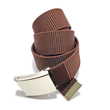 Ficuster Unisex Dark Brown Nylon Canvas Braided Belt