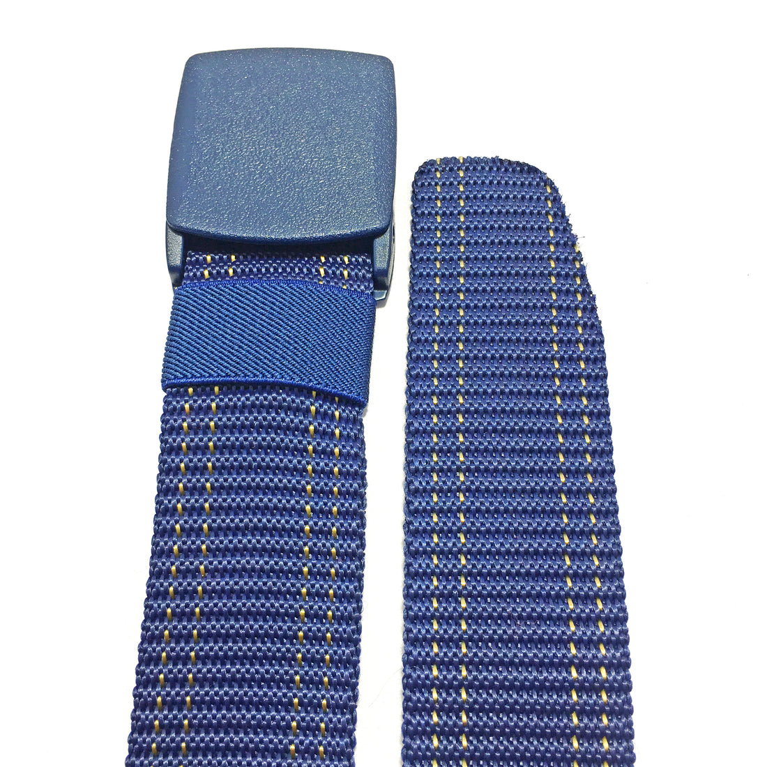 Ficuster Unisex Blue Dual Stitch Nylon Canvas Braided Belt