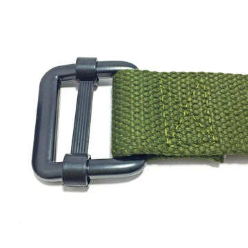 Ficuster Unisex Metal Buckle Military Green Cotton Canvas Belt