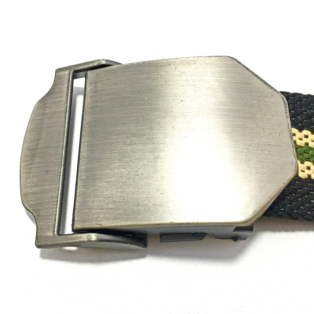 Ficuster Unisex Solid Metal Buckle Black Cotton Canvas Belt